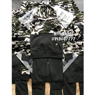 Bộ nỉ hoodie bé trai răn ri xam dsg