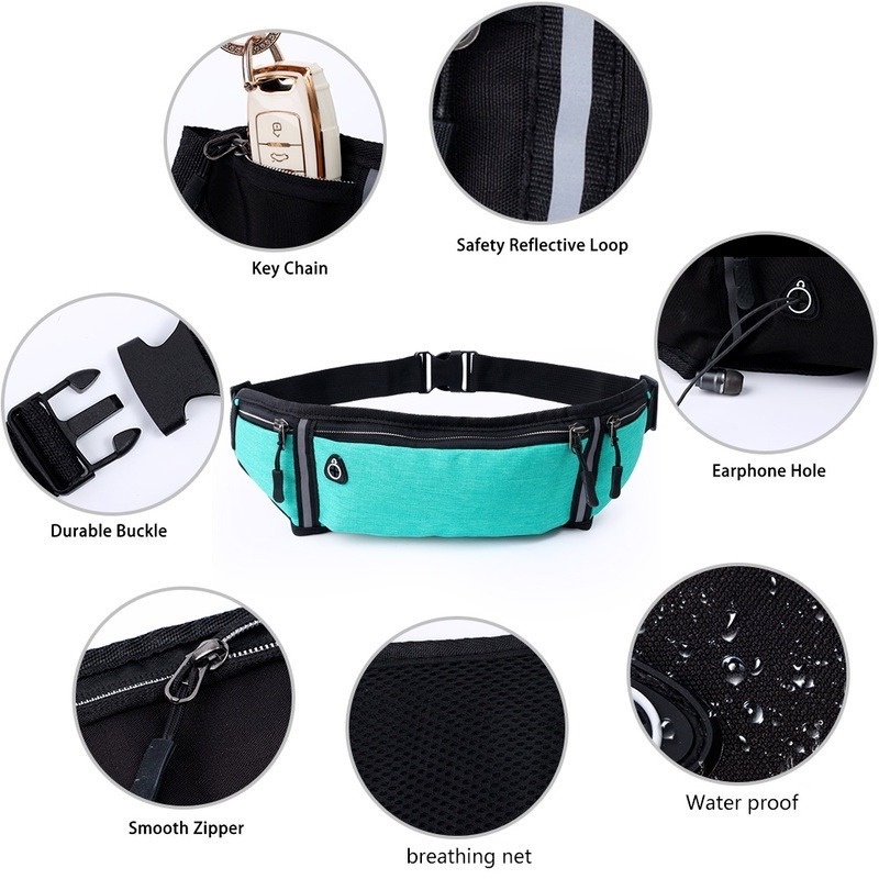 1 Túi Đeo Hông Đựng Điện Thoại Bằng Vải Oxford Nhẹ Thoáng Khí Chống Nước Thể Thao Cho Unisex