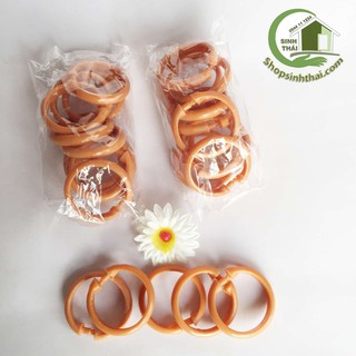 Bịch 10 cái khoen nhựa móc treo màn rèm màu nâu - rộng 5cm