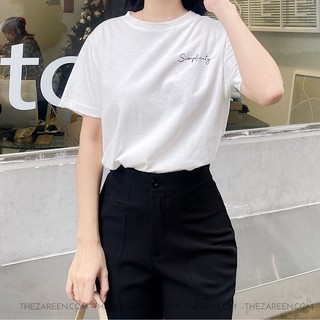 ÁO THUN BASIC IN CHỮ SIMPLICITY ZAREEN THU87 TRẮNG
