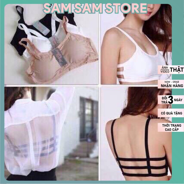 Áo lót không gọng giá rẻ SAM SAM Lá bra học sinh 3 dây có mút tháo rời được. Free size từ 30kg đến 48kg.