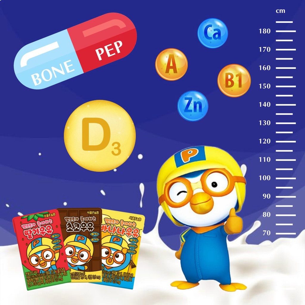 Sữa nước pororo Hàn quốc 2 vị 140ml