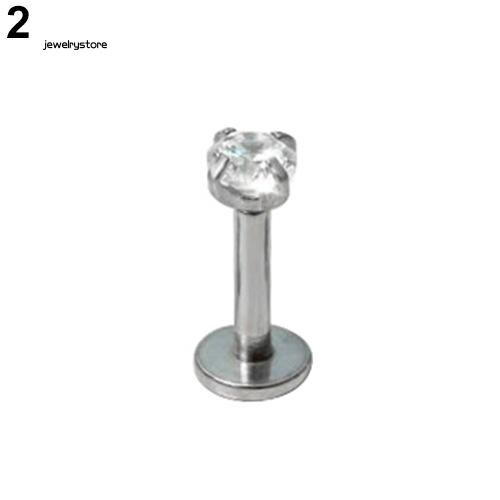 Khuyên sụn tai hình khối inox đính đá Cubic Zirconia thời trang cho nữ