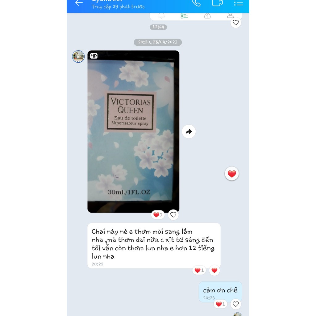 Nước Hoa Victorias Queen - hàng nội địa Trung 30ml! Hương Thơm Nhẹ Nhàng Quyến Rũ