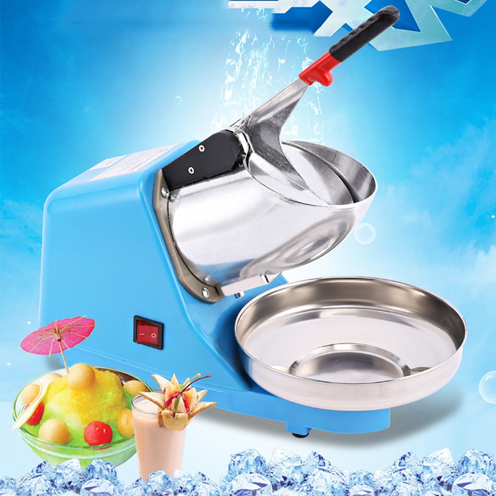 Máy Bào Đá Tuyết 2 Lưỡi Thế Hệ Mới Công suất 300W Xay Nhanh Hơn Mịn Hơn - Máy Xay Đá Bào Làm Sinh Tố, Nước Giải Khát