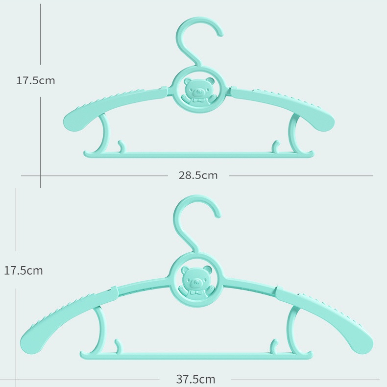 Set 5 móc treo quần áo trẻ em, móc nhựa phơi đồ cho bé có thể thay đổi kích thước