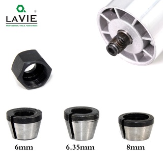 Lavie Bộ 2 chiếc 6mm hoặc 6.35mm hoặc 8mm collet chuck có đai ốc Máy cắt tỉa khắc Phụ kiện bộ định tuyến điện