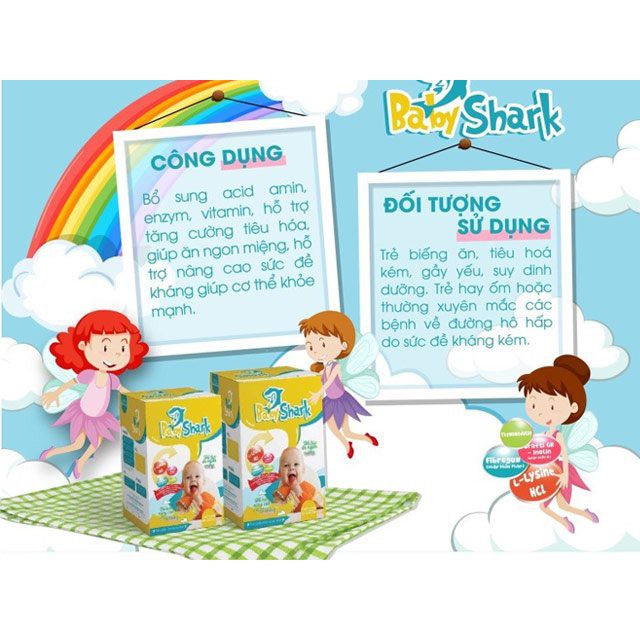 Baby Shark - Siro giúp bé tăng cân, hết táo bón, phát triển toàn diện hộp 30 gói (Babyshark)