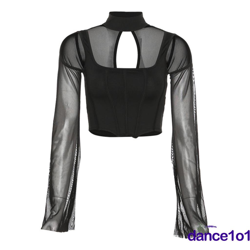 ❥Sh❈Áo Kiểu Ngắn Mỏng Khoét Lỗ Rỗng Cho Nữ