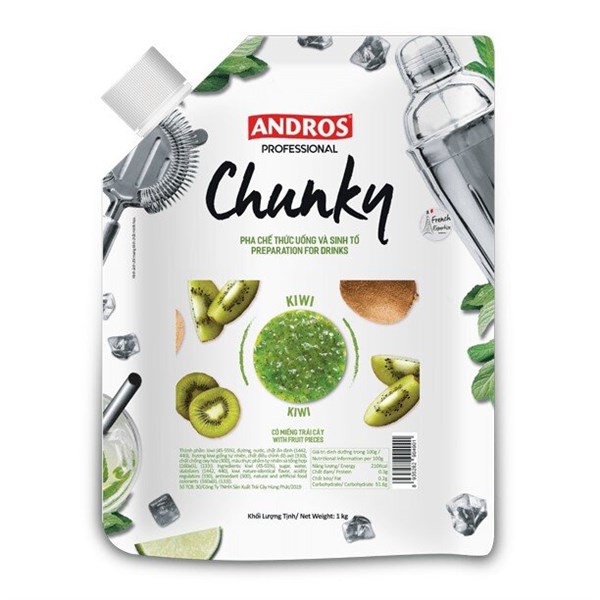 Mứt Sauce CHUNKY vị Kiwi gói 1kg- CHUYÊN DÙNG CHO TRÀ HOA QUẢ THƠM NGON 100% TRÁI CÂY TƯƠI