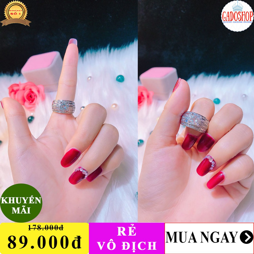 [GIÁ SỐC] Nhẫn nữ đẹp mạ vàng 18k Trang Sức GADOSHOP VN24101903 - đeo đi đám cưới vô cùng quý phái