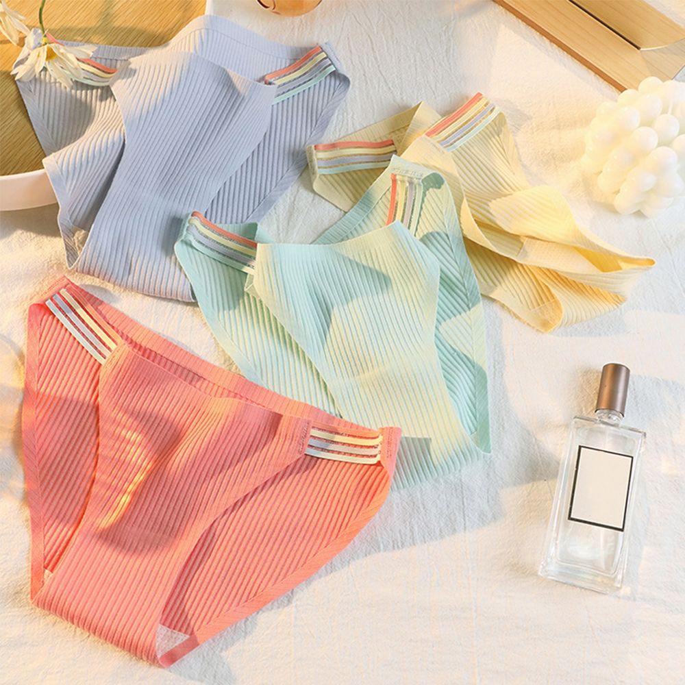 Quần Lót Cotton Lưng Thấp Họa Tiết Cầu Vồng Ngọt Ngào Thoải Mái Cho Nữ