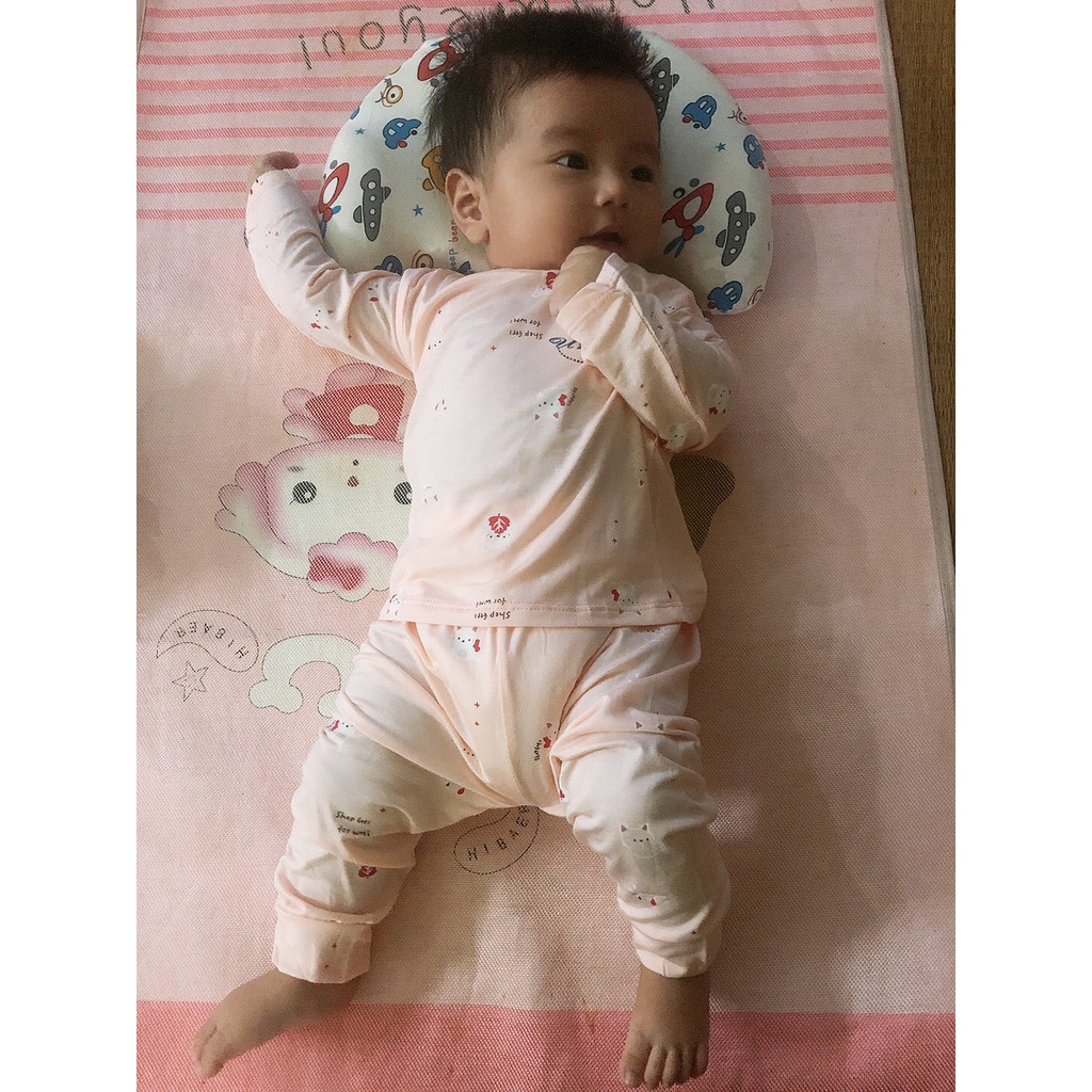 Bộ Quần Áo Bé Gái, Bé Trai Minky Mom Vải Thun In Họa Tiết Micky, Bộ Dài Tay Cho Bé Mặc Thu Đông từ 5-18kg