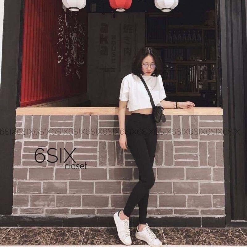 Quần Legging 2 túi sau cạp cao