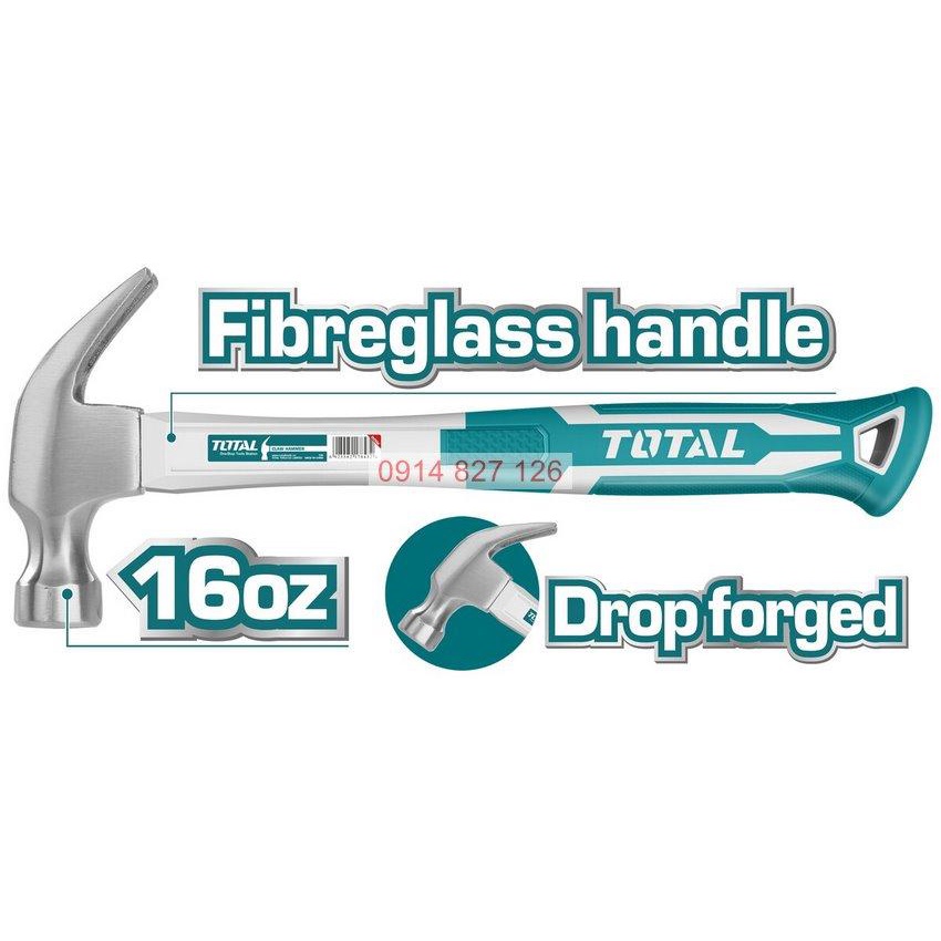 Búa đóng nhổ đinh TOTAL 220g 450g, búa cầm tay mini, chất liệu thép CR-V, Bh 6 tháng  Kouritsu Official Store
