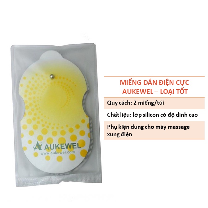 Combo 4 cặp miếng dán điện xung aukewel vàng dùng cho máy massage điện xung