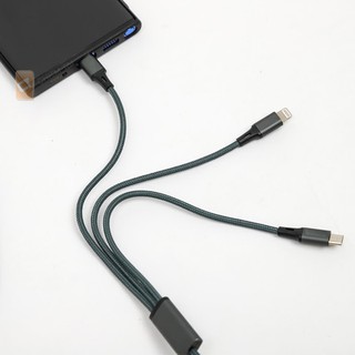 Cáp sạc dây dù 3 in 1 fullbox chống xoắn đứt chân dẹt USB cho IPSamsung Xiaomi Oppo youngcityshop 30.000
