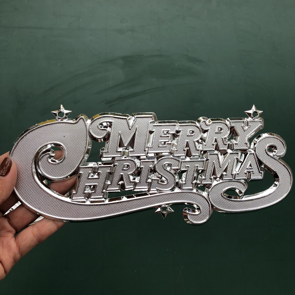 Bảng Chữ Merry Christmas cong Treo Cửa, Cây Thông Noel, vòng nguyệt quế Giáng sinh