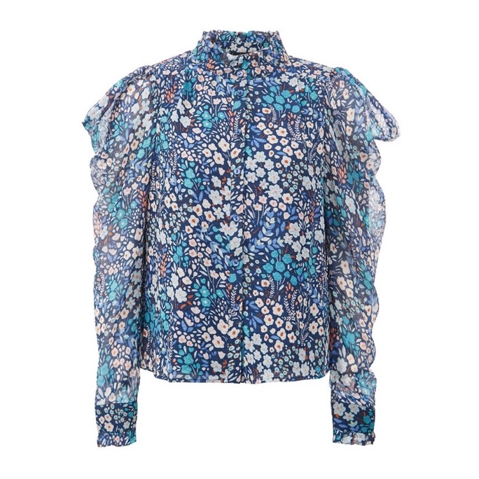 Áo sơ mi hoa xanh Only