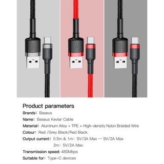Cáp 3A cafule Type C Baseus Kevlar USB Type C- HSHOP