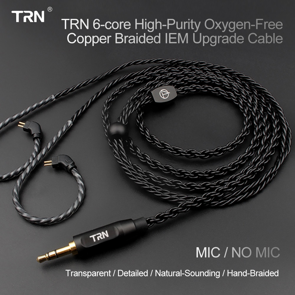 Dây Cáp Mạ Bạc A3 6 Lõi MMCX / 2Pin Kèm Mic Cho Tai Nghe TRN KZ