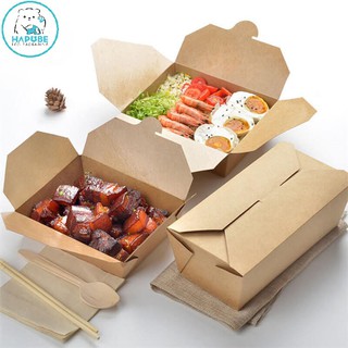[50 Cái] Hộp Giấy Kraft Đựng Đồ Ăn Dùng 1 Lần 700|750|1000|1400|1500|2000ml Không cửa sổ