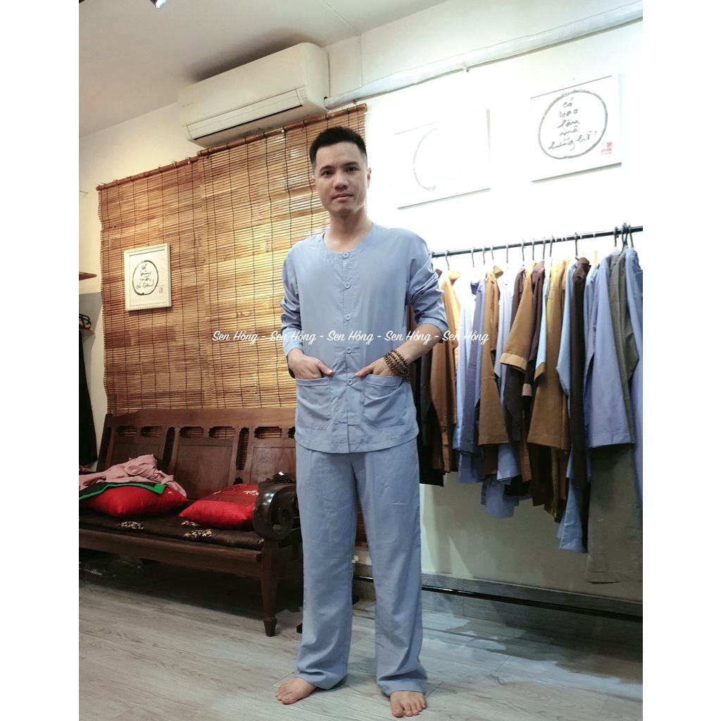 BỘ ĐỒ BÀ BA NAM NỮ TRUYỀN THỐNG # bộ đồ lam đi chùa đi chơi # bà ba xưa giản dị vải kate mát mịn dáng xuông B16 Lam