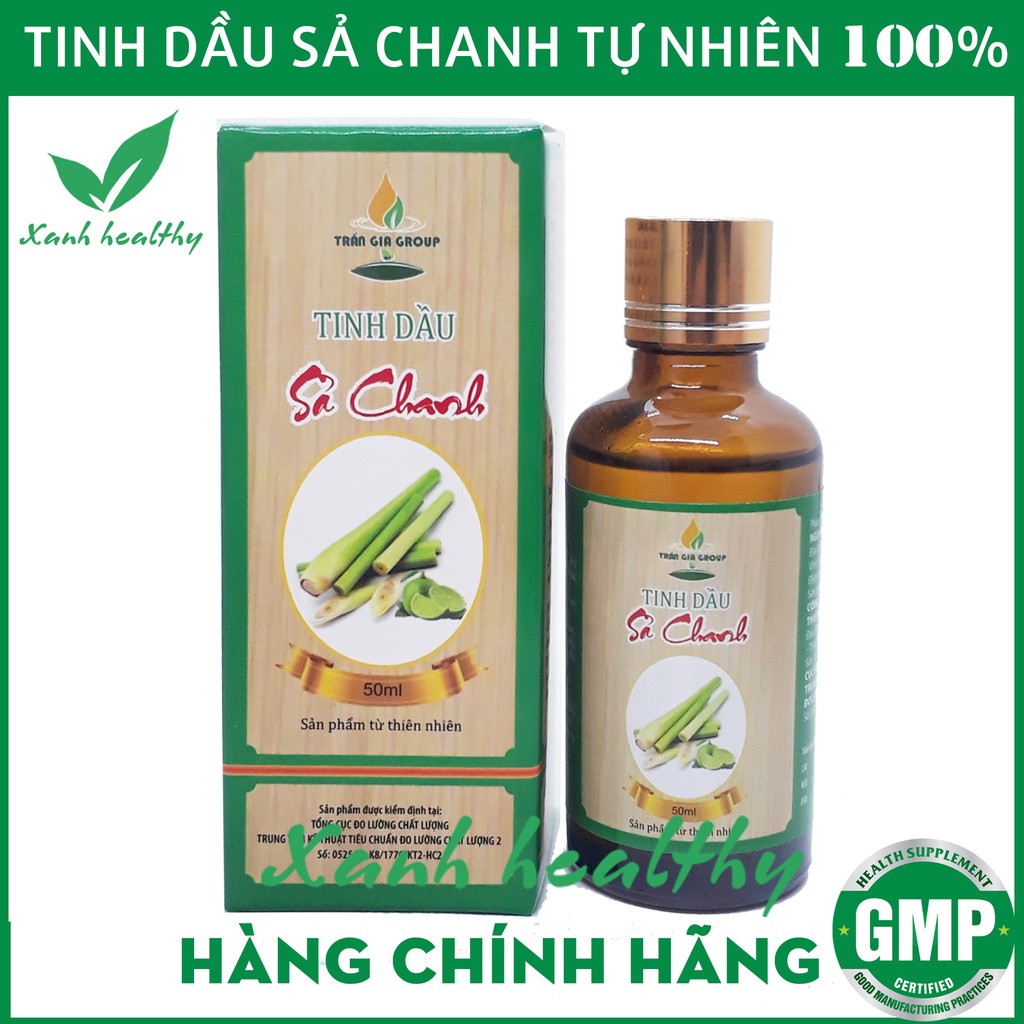 TINH DẦU SẢ CHANH nguyên chất giúp sát khuẩn, khử mùi, chăm sóc cơ thể, đuổi côn trùng hiệu quả - Lọ 50ml