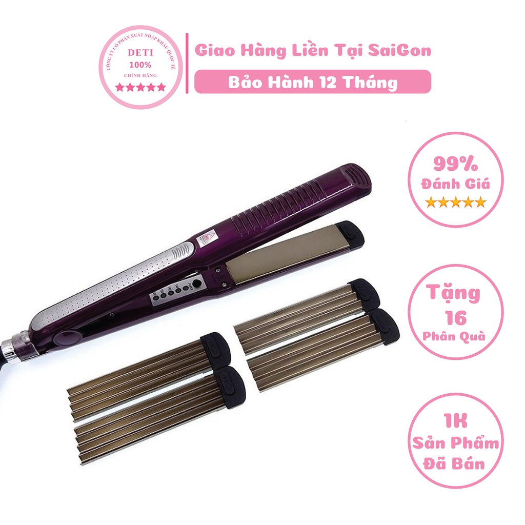 Máy ép duỗi làm là kẹp tóc mini 3 in 1 uốn kéo bấm xù hàng chính hãng GUANGMING bảo hành 12 tháng