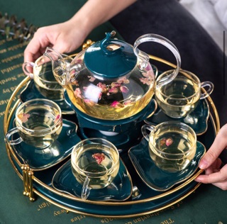 Bộ ấm chén đun trà hoa bắc âu