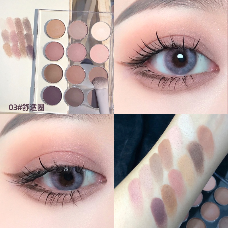 Bảng phấn mắt 12 màu sắc hiệu ứng lì/ ánh ngọc trai trong suốt GlamColour | BigBuy360 - bigbuy360.vn