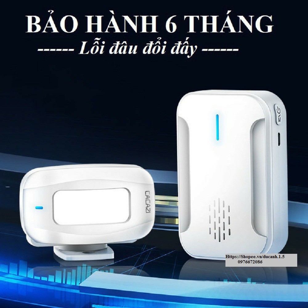 Chuông báo khách, báo động hồng ngoại không dây Cacazi (Hàng cao cấp)