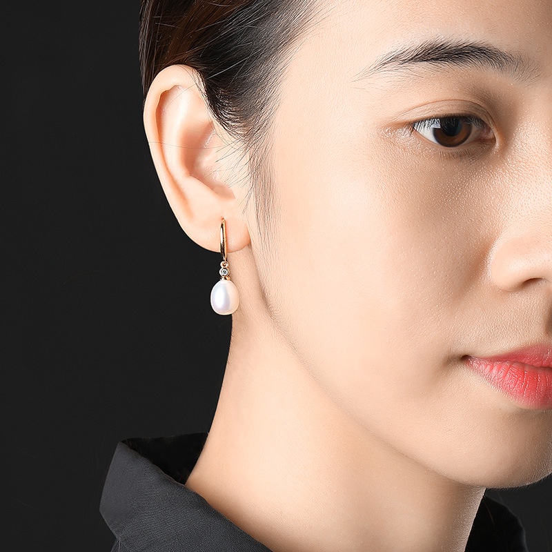 Bông tai ngọc trai nuôi nước ngọt mạ vàng 18K có giấy kiểm định chất lượng - B1932- Bảo Ngoc Jewelry