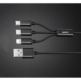 Cáp Sạc Remax 3 Đầu RC-131TH  - MICRO USB - TYPE C dây dù, cục sạc samsung 15W 🔥 FREESHIP 🔥