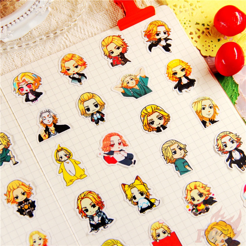 ❤ Mikey Q-1 Revengers của Tokyo. Sticker Dán Trang Trí Nhật Ký Hình Manjiro Sano ❤ Set 48 Miếng Dán Trang Trí Album Thời Trang DIY