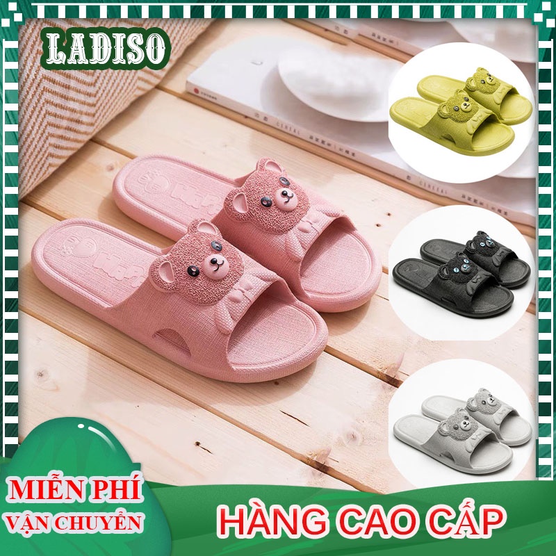 Dép nữ quai ngang hình gấu LADISO siêu dẻo siêu êm dùng để đi trong nhà ngoài trời siêu bền TT217