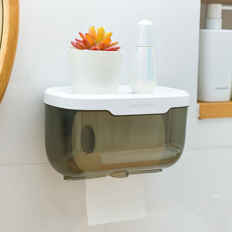Hộp Đựng Khăn Giấy Treo Tường Trong Suốt Chống Thấm Nước Tiện Dụng