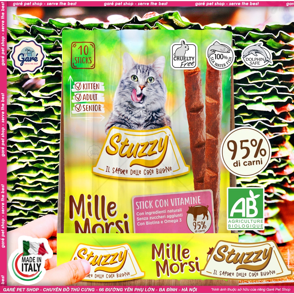 Que thưởng Stuzzy giăm bông thịt Heo cho Mèo - STUZZY sticks with ham for cats