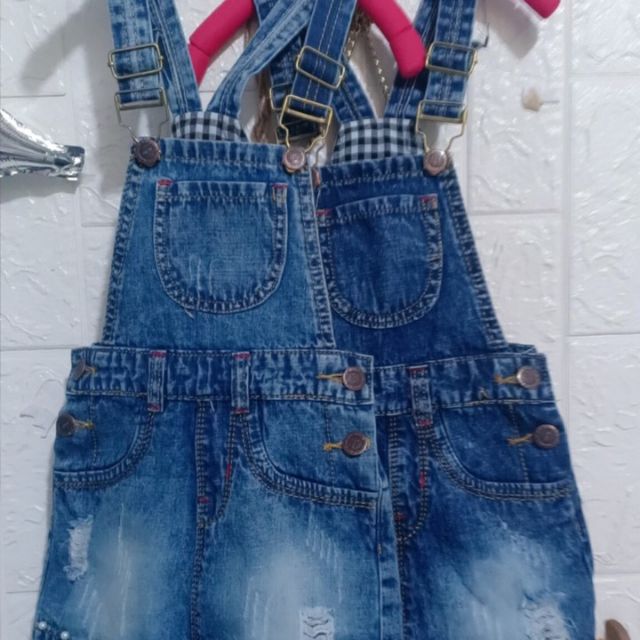 Yếm váy jeans nút đồng cao cấp
