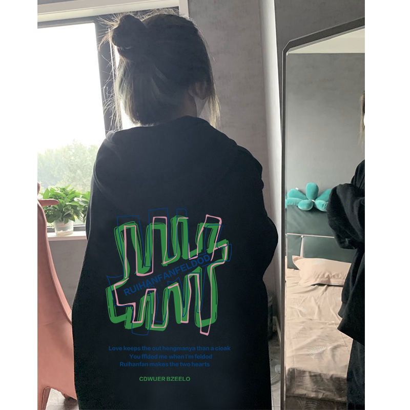 Áo Hoodie Dáng Rộng Thời Trang Phong Cách Hàn Quốc Cho Nam / Nữ