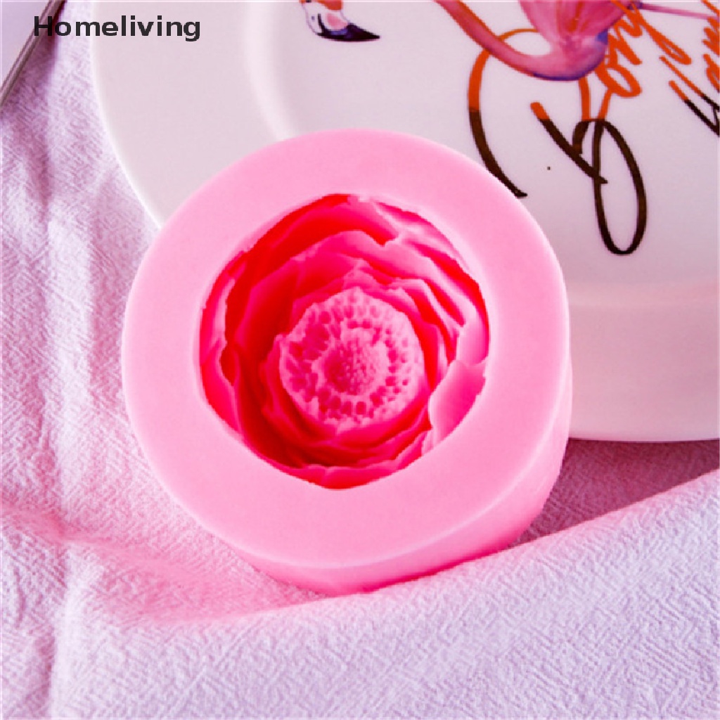 Khuôn Làm Bánh / Xà Phòng / Nến Hình Hoa Mẫu Đơn Bằng Silicone
