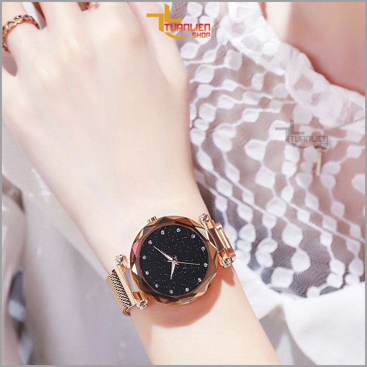 Đồng hồ nữ mặt vát 3D óng ánh dây thép nhuyễn sang trọng - TUANLIENSHOP