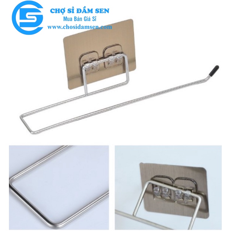 Thanh Móc Inox treo Cuộn giấy, Khăn lau bếp, Giấy vệ sinh dán tường chắc chắn. Thanh treo đồ dùng đa năng  G285-ThanhMoc