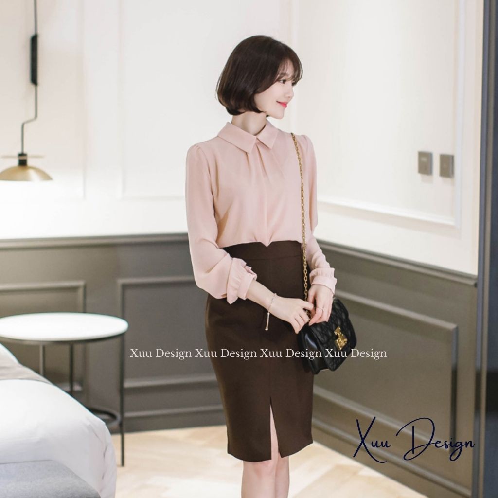 Áo sơ mi trắng nữ Xuu Design, mẫu áo sơ mi đẹp nhẹ nhàng chất vải cao cấp - Xu13