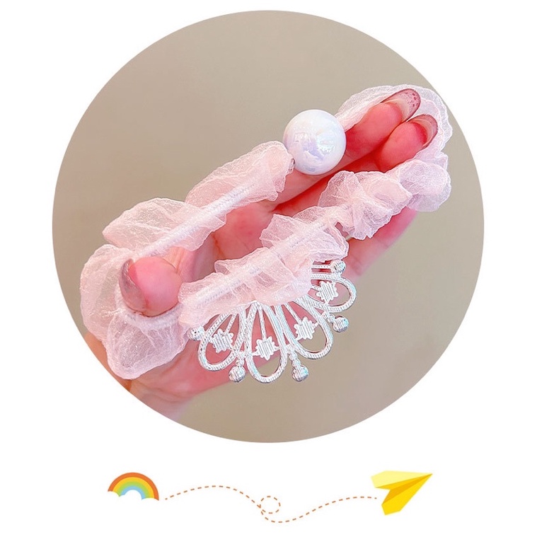 Dây Cột Tóc Co Giãn Hình Vương Miện Ngọt Ngào Cho Nữ