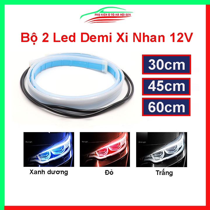 Bộ 2 đèn led mí led audi dán đèn xe ô tô xe máy led xi nhan nháy đuổi 30/45/60cm nhiều màu