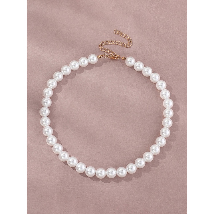 Dây Chuyền Mặt Kính Đính Ngọc Trai Giả 6MM/8mm/10MM