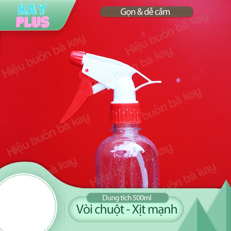 Bình, Chai nhựa xịt phun sương 500ml cho chiết mỹ phẩm, tinh dầu, khử khuẩn