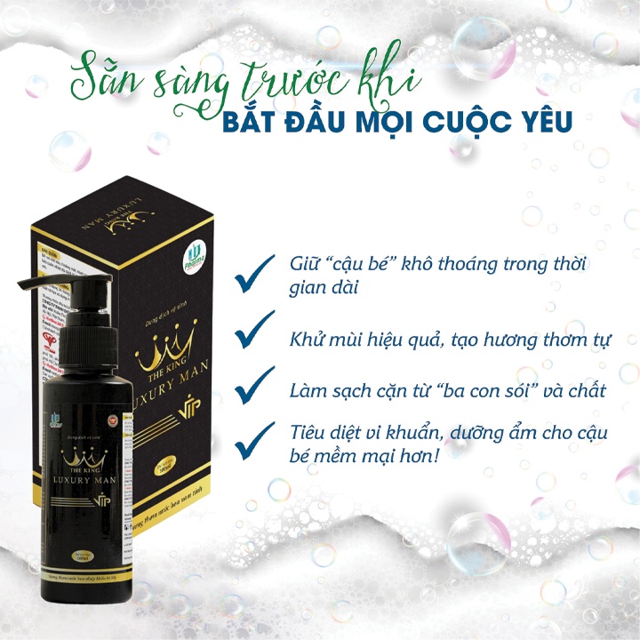 Dung Dịch Vệ Sinh Nam Giới The King Luxury Man Hương Nước Hoa Cao Cấp Khử Mùi Công Nghệ Mới Chai 100Ml