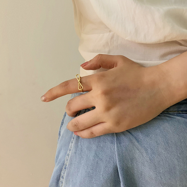 Nhẫn Hở Hình Nơ Đơn Giản Thời Trang Có Thể Điều Chỉnh Kích Cỡ
